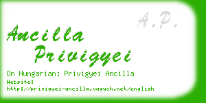 ancilla privigyei business card